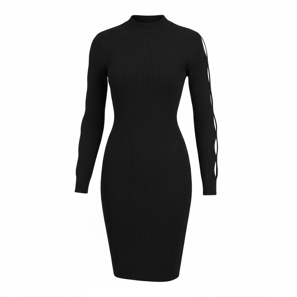 Fashion Nova Black Knit Dress